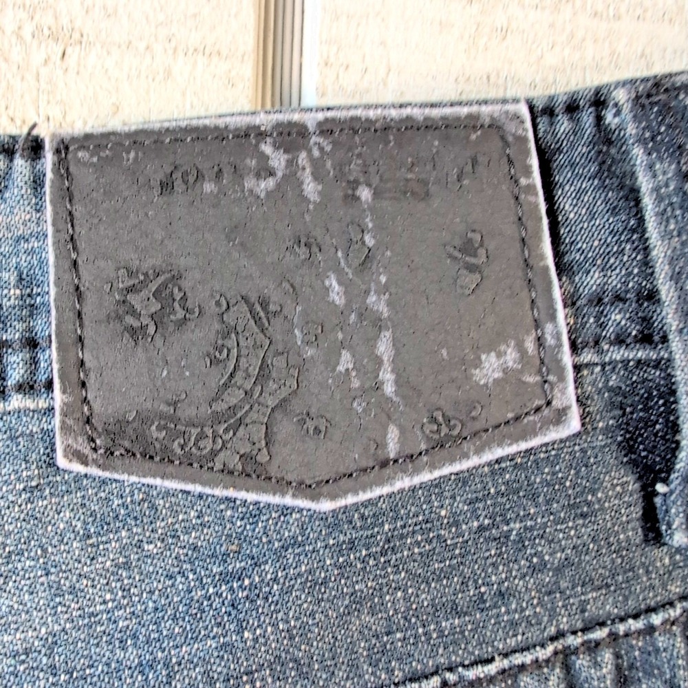 VTG Extreme Couture Mens Jeans 34x30 Blue Denim Studded Cross Designer‎ - Pants - Picture 10 of 11